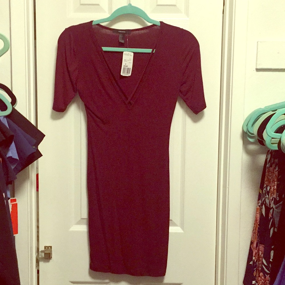 Forever 21 burgundy bodycon dress small